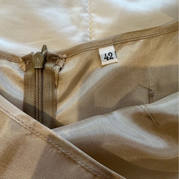 Paris Boutique Designer 2PC Dress Silk w Velvet Trim. Size 42 or 8-10. NWT - Picture 12 of 13